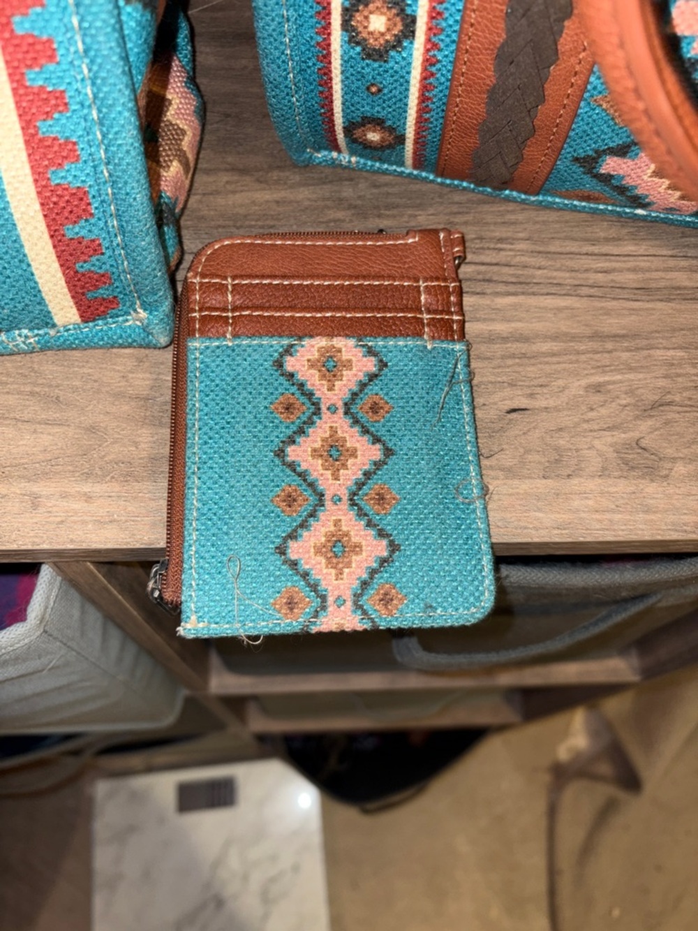 Wrangler Turquoise Pattern Tote and Crossbody Set - Picture 8 of 10